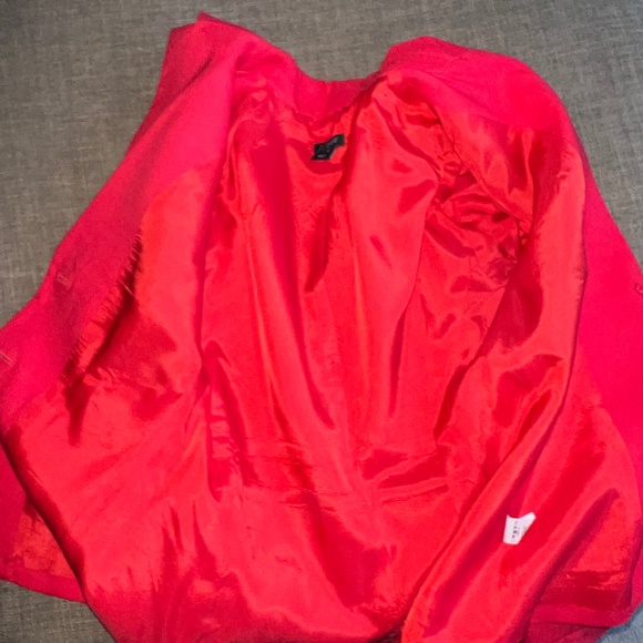 J.Crew Size 2 Red Suiting Two Button Jacket/Blazer with Leather Button - Picture 11 of 16